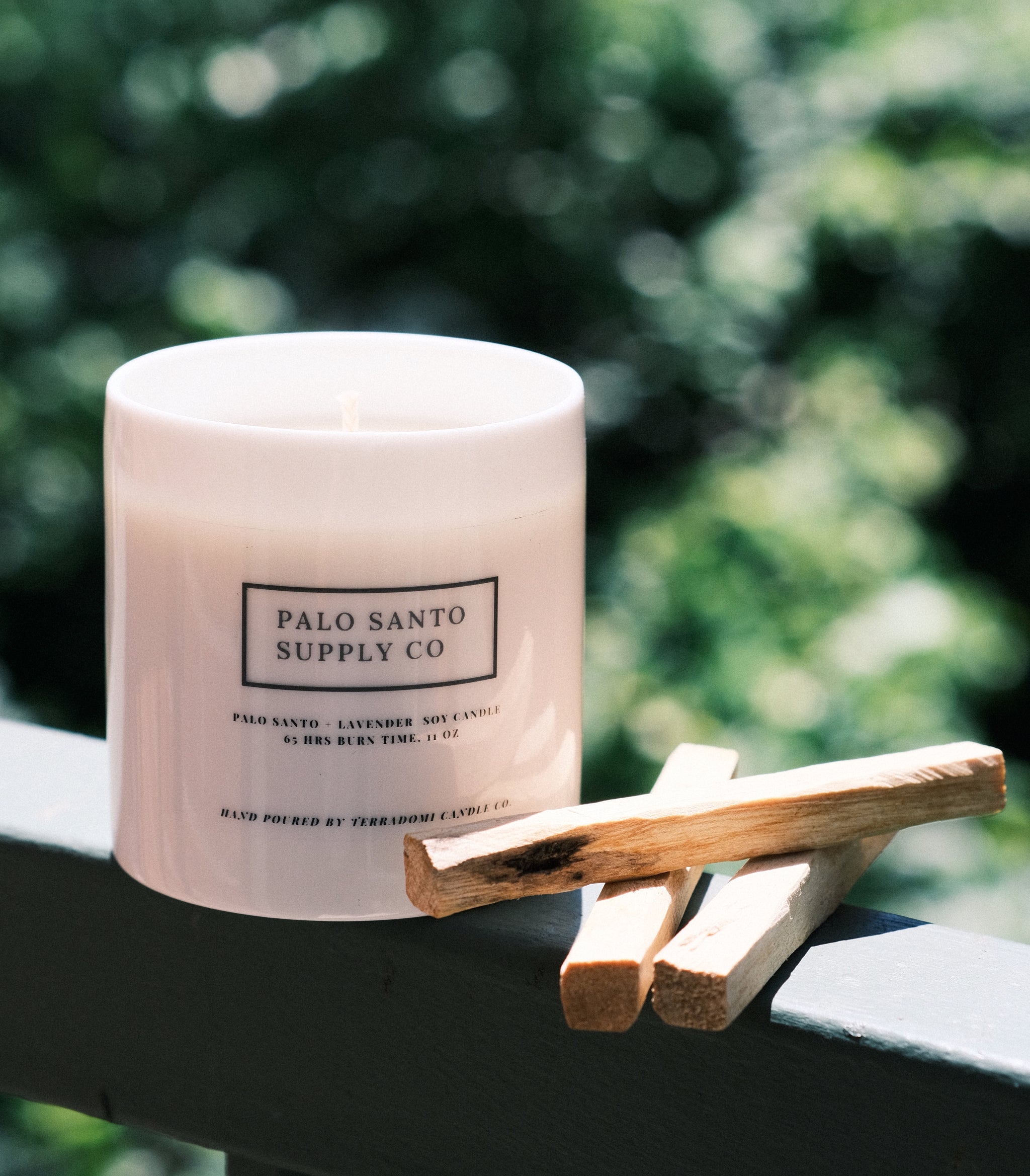 Palo Santo Lavender Soy Candle  Crackling Wooden Wick Candle